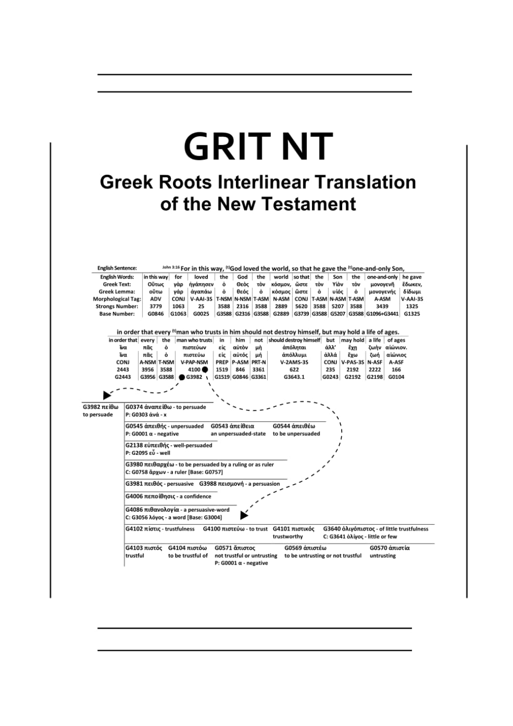 GRIT NT: Greek Roots Interlinear Translation of the New Testament