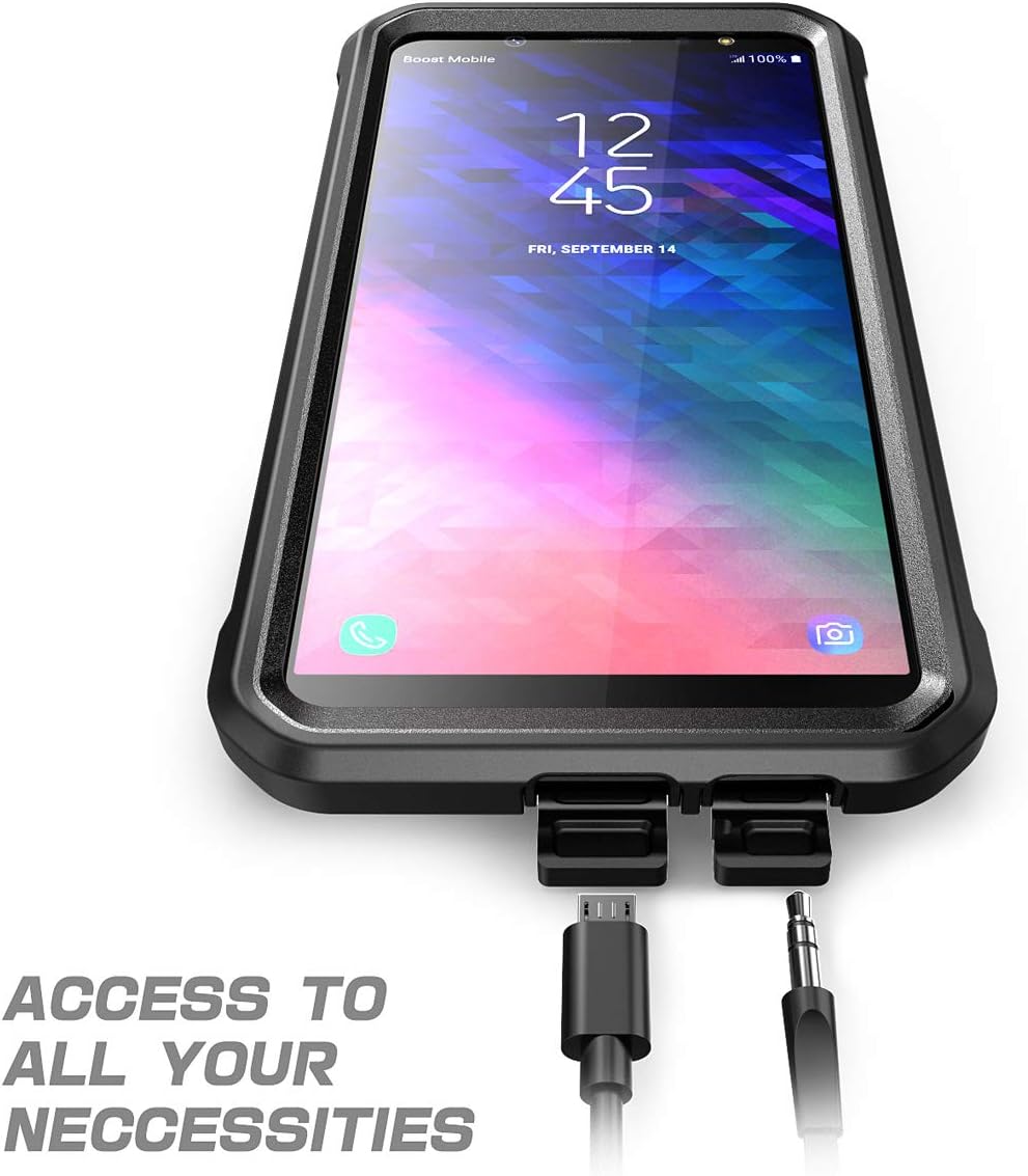 SUPCASE Full-Body Rugged Holster Case for Samsung Galaxy A6, with Built-in Screen Protector for Samsung Galaxy A6 (2018 Release), Unicorn Beetle Pro Series - Retail Package (Black)