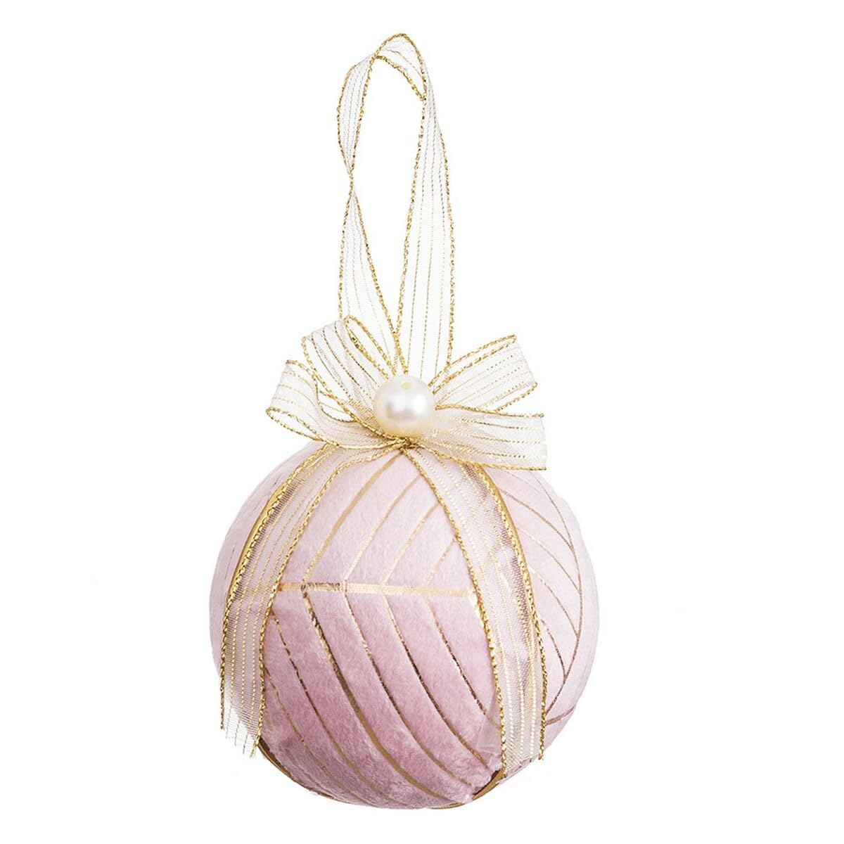 BigBuy Christmas Christmas Balls Pink Polyfoam Fabric 6 x 6 x 6 cm (6 Units)
