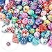 WXBOOM 100pcs 10mm Colorful Polymer Clay Beads for Bracelets Making Round Craft Beads Bulk Assorted Pattern Handmade Loose Beads for DIY Jewelry Making