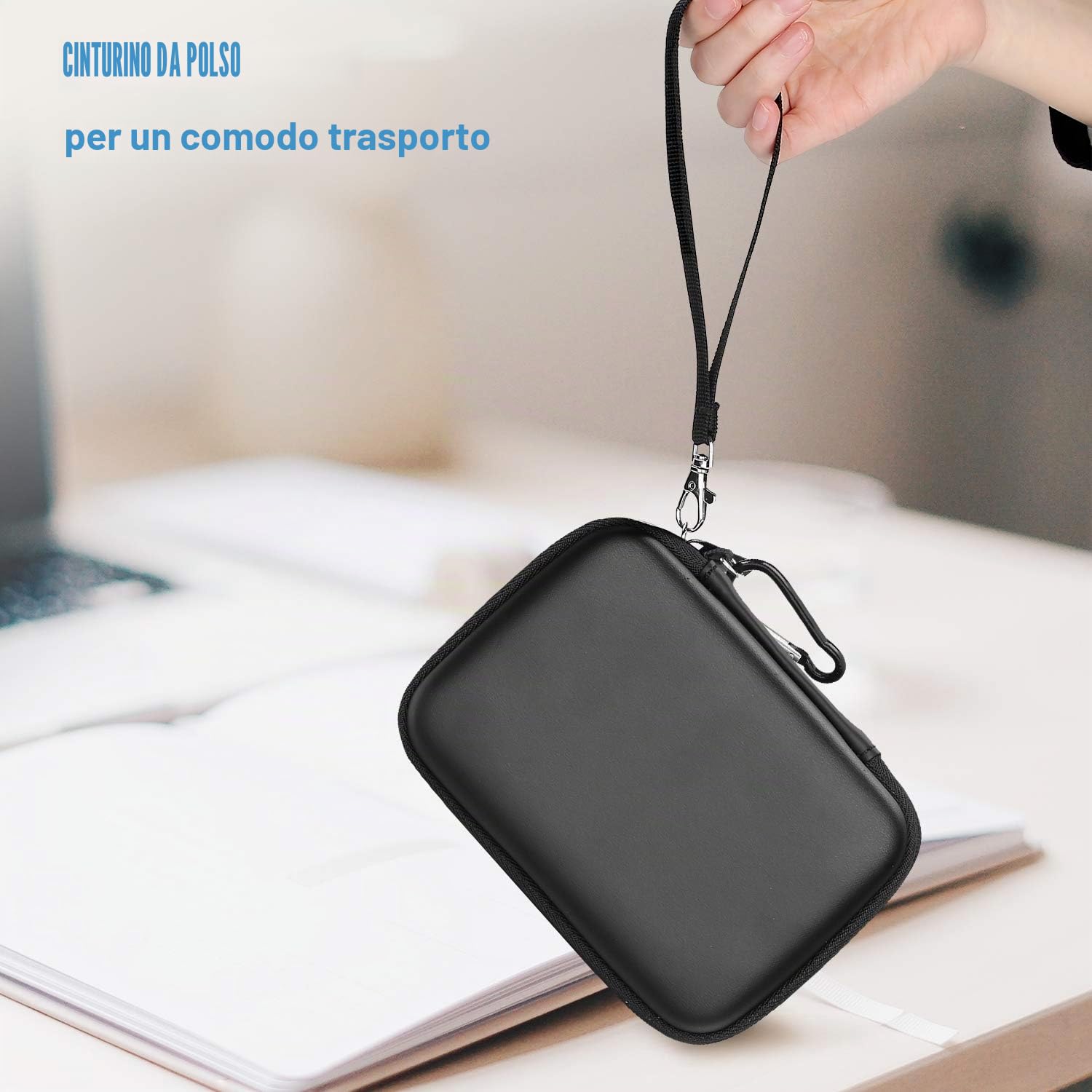 ProCase Custodia Hard Disk Esterno 2.5'', Custodia Rigida per HDD SSD TOSHIBA Western Digital Maxtor WD KESU Seagate Hitachi Samsung 500G 1TB 2TB 3TB 4TB, Borsa da Viaggio per Samsung T9 SSD –Nero