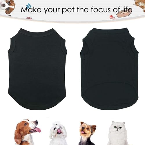 Miniatura 4 de Camisas para perros, ropa para mascotas, ropa en blanco, 3 piezas, chaleco para cachorro, camiseta sin mangas, trajes suaves y transpirables para
