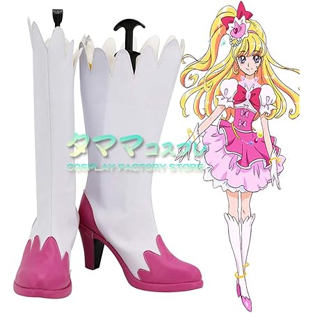 Amazon タママ 魔法つかいプリキュア Maho Girls Precure 朝日奈みらい あさひなみらい Asahina Mirai コスプレ靴 コスプレブーツ コスプレ衣装 オーダーサイズ スタイル 製作可能 26cm コスプレ 仮装 通販