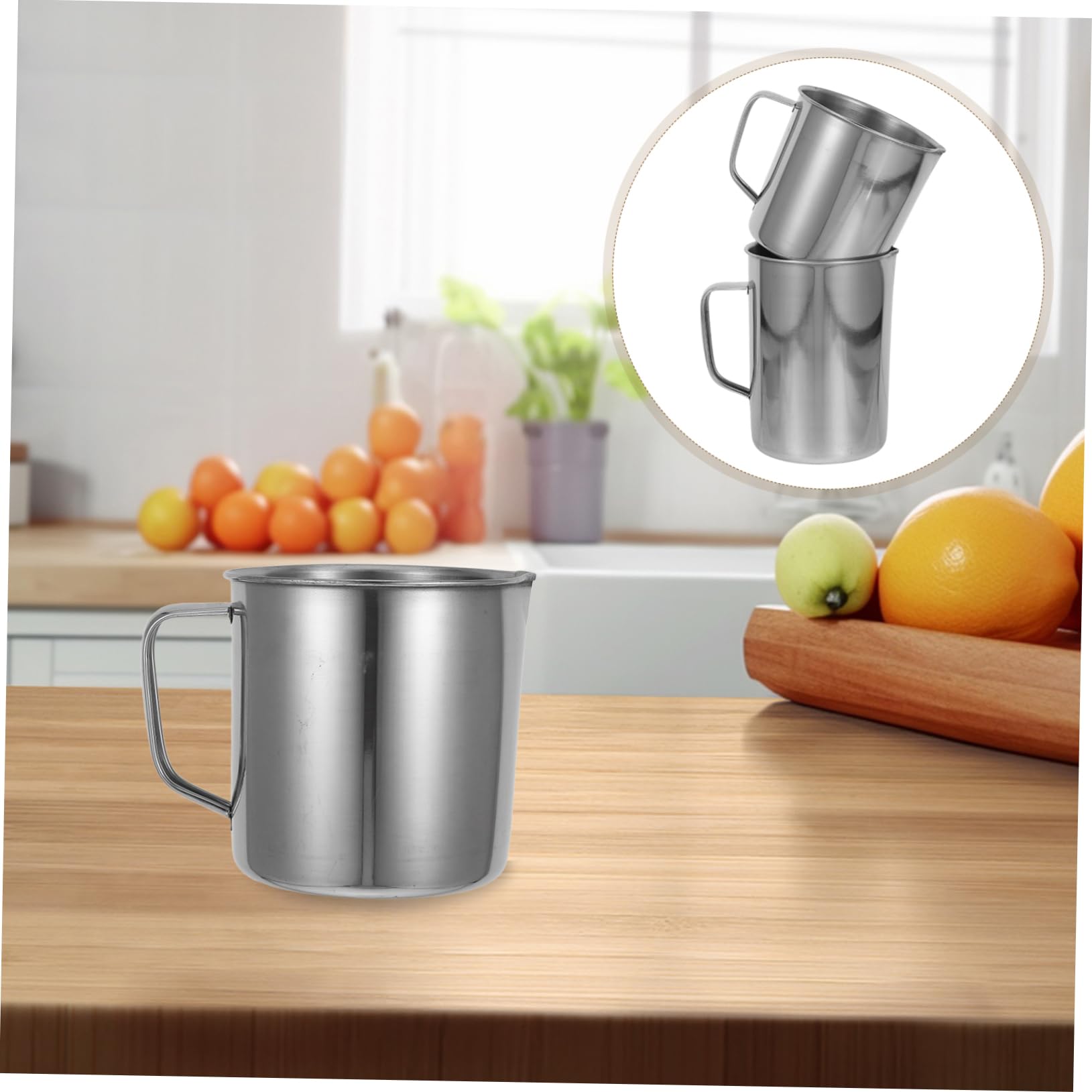 2piezas Vaso Medidor De Líquidos Tazas Inoxidable Resistente Para Panadería