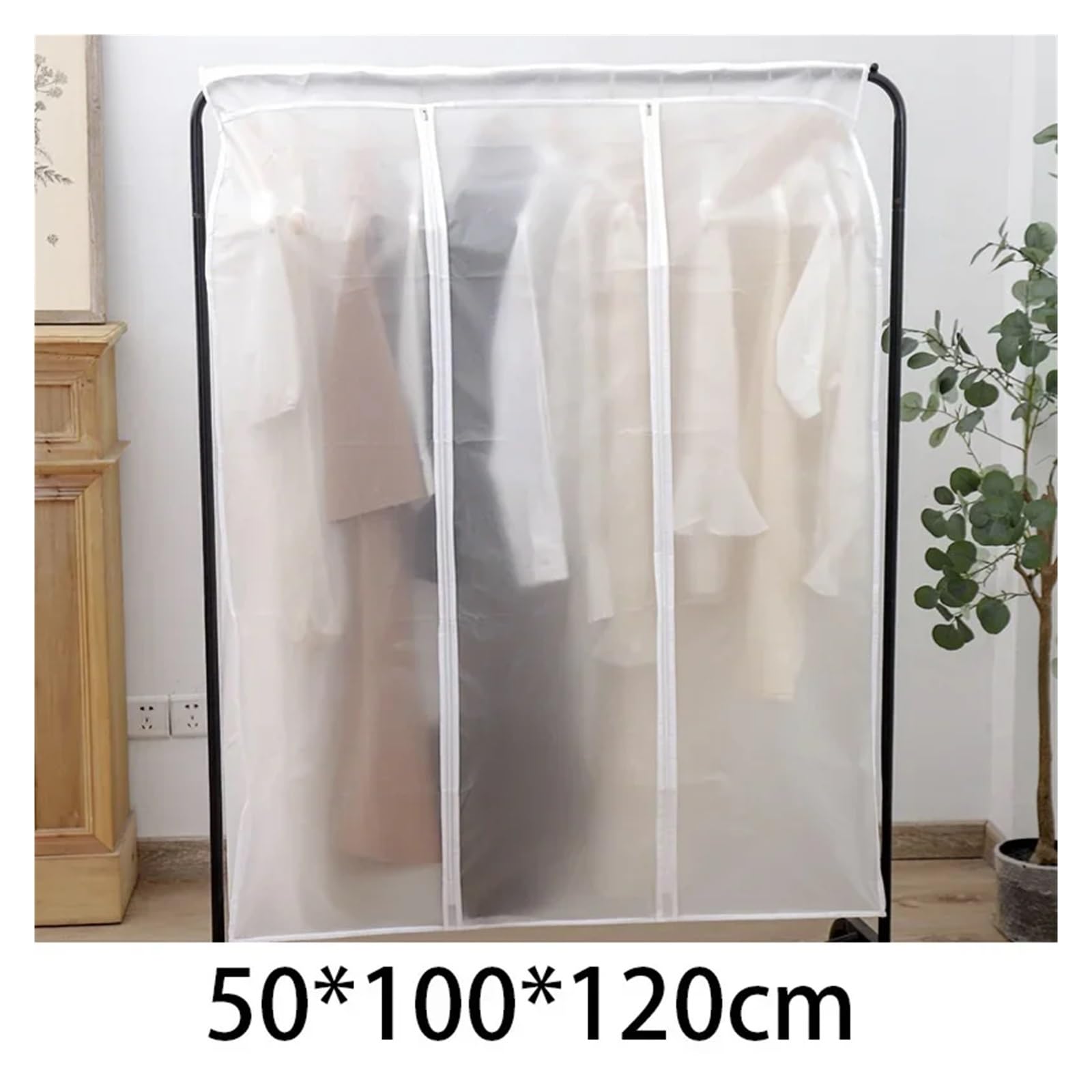 fundas para ropa Dust-proof Wardrobe Hanging Cover For Clothes Waterproof Widen Garment Bag Dust Moisture-Proof Organizer(F-50x100x90cm)