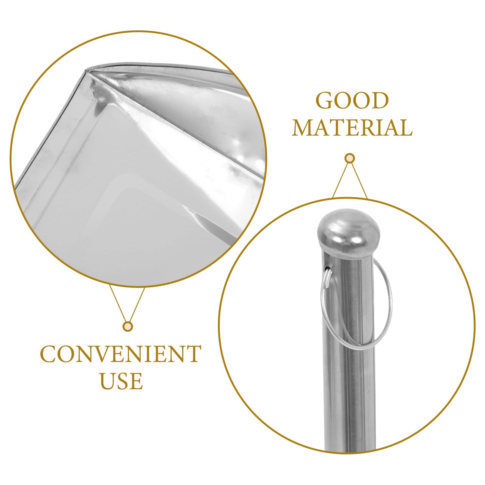 Recogedor de Basura y Diseño Ergonómico de Acero Inoxidable Mango Largo, Grosor Reforzado para Limpieza Hogar