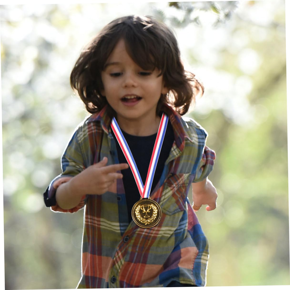 TOPBATHY Medaglie Premio Oro Design Versatile e Portatile 50 per Bambini in Lega di Zinco con Nastro in Stoffa per Feste e Premi Sportivi