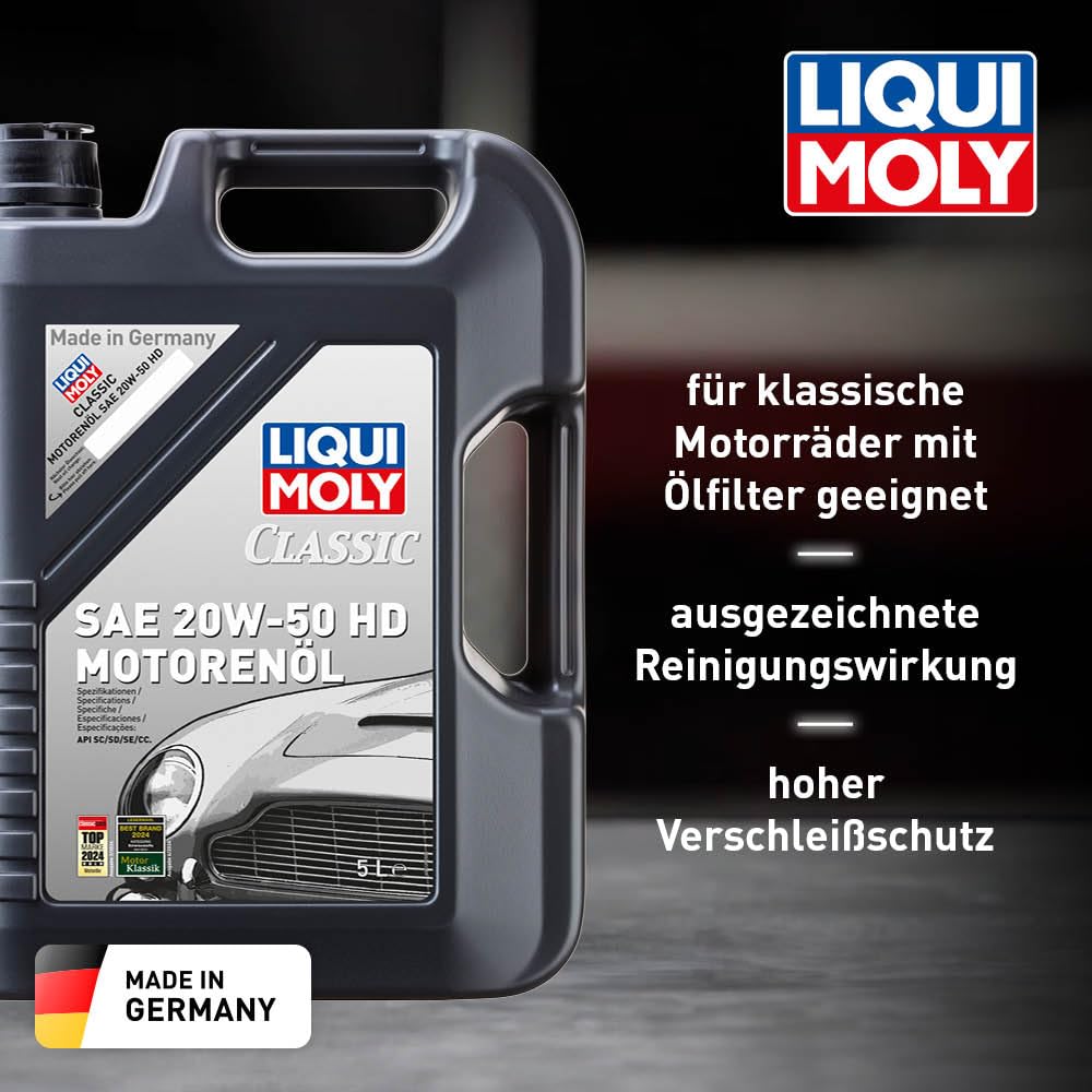 LIQUI MOLY Classic Motorenöl SAE 20W-50 HD | 5 L | mineralisches Motoröl | Art.-Nr.: 1129
