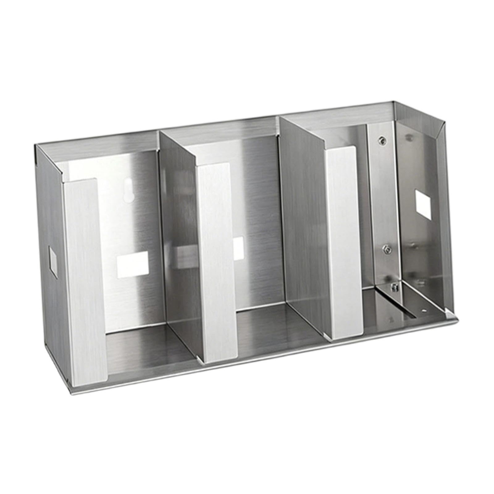 Dispenser di Vetro, Organizer per Bicchieri, Organizer per Coperchi, Ripiano Da Cucina, Supporto per Armadietto in Acciaio Inox 304, Costruzione, 3 Griglia