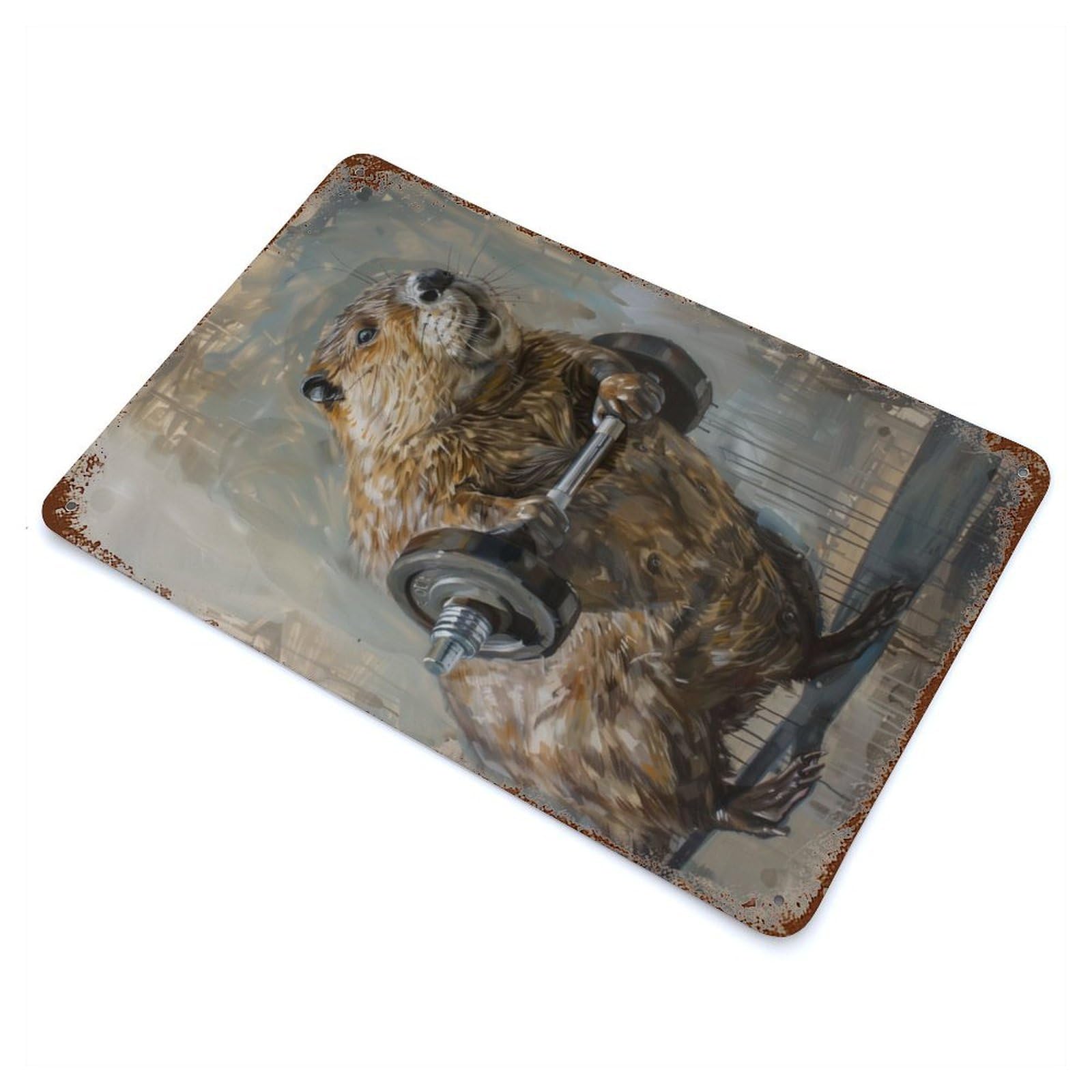 Beaver Lighting Weights Vintage Rust Metal Sign 11.8"x7.9", Farmhouse Wall Decor for Garage, Pub Or Kitchen