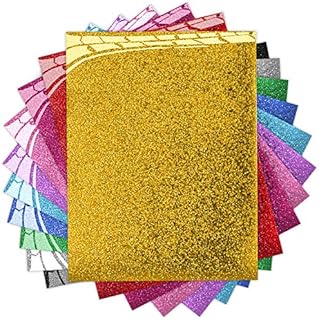 Glitter Heat Transfer Vinyl Bundle -10 Colors HTV Transfer PaperGlitter Iron On Vinyl for Cricut Heat Press Vinyl Sheets for DIY T-Shirt, Textile, Craft, Leather