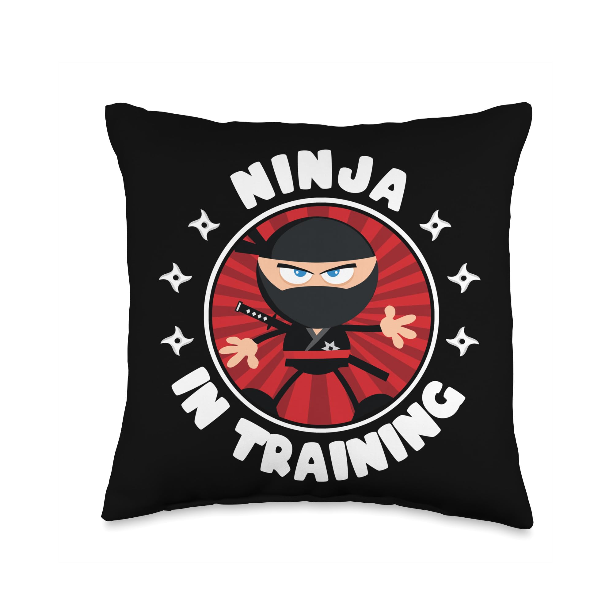 Funny Ninja Martial Arts for american Kids WarriorFunny Ninja Martial Arts for american Kids Warrior Training for American Kids Ninja Throw Pillow, 16x16, Multicolor