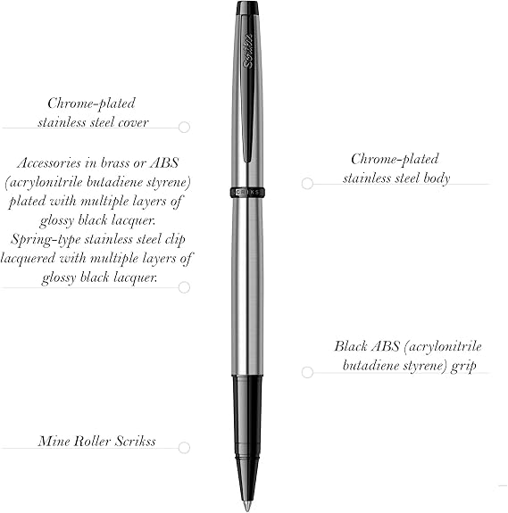 Scrikss Metropolis 800 Roller Pen Black Chrome