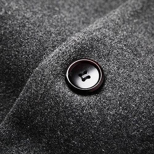 Image of Lu's Chic Men's Single Breasted Trench Coat Button Down Overcoat Warm Dress Pea Coats