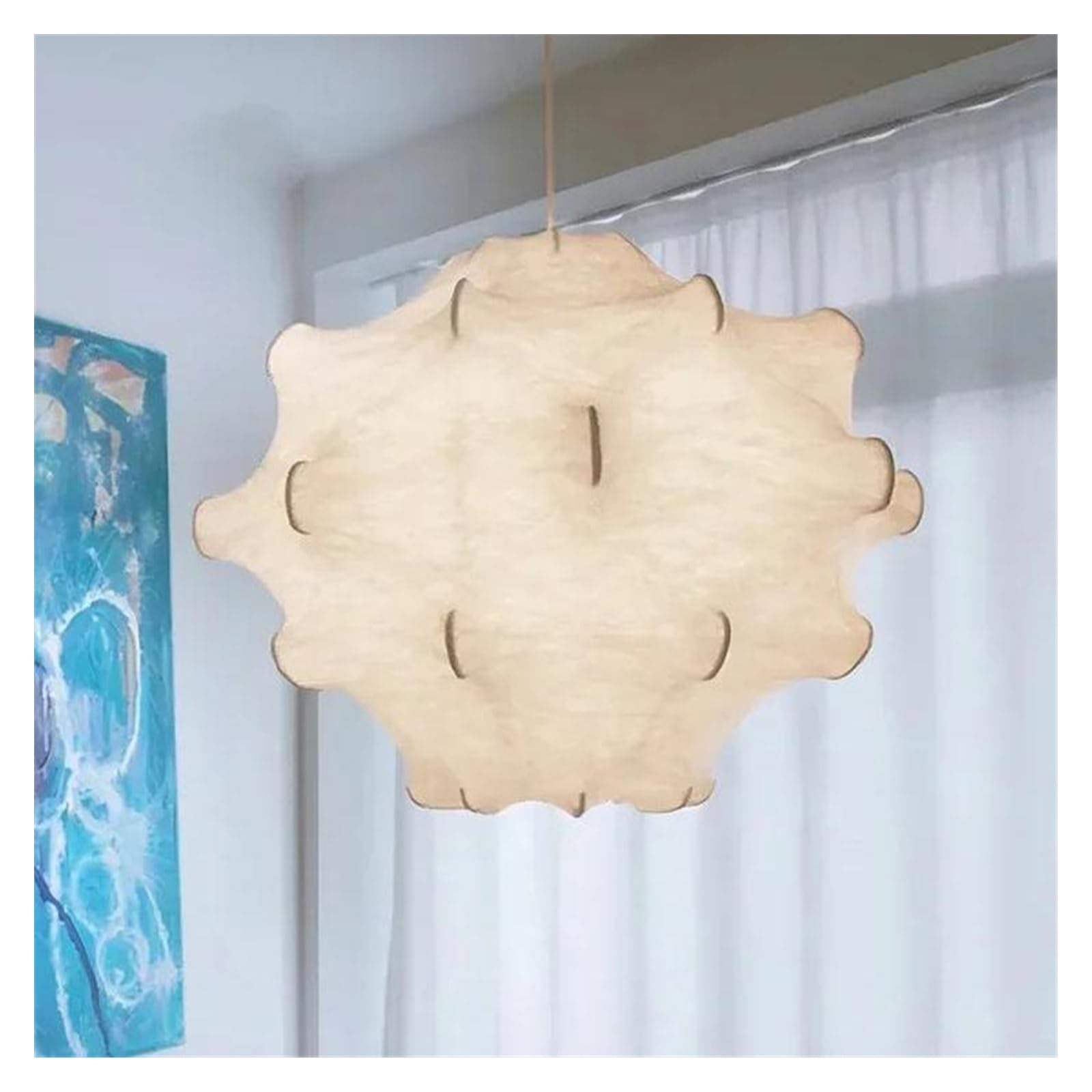 Lustre en soie nordique D60cm avec 3 couleurs de lumière pour salon