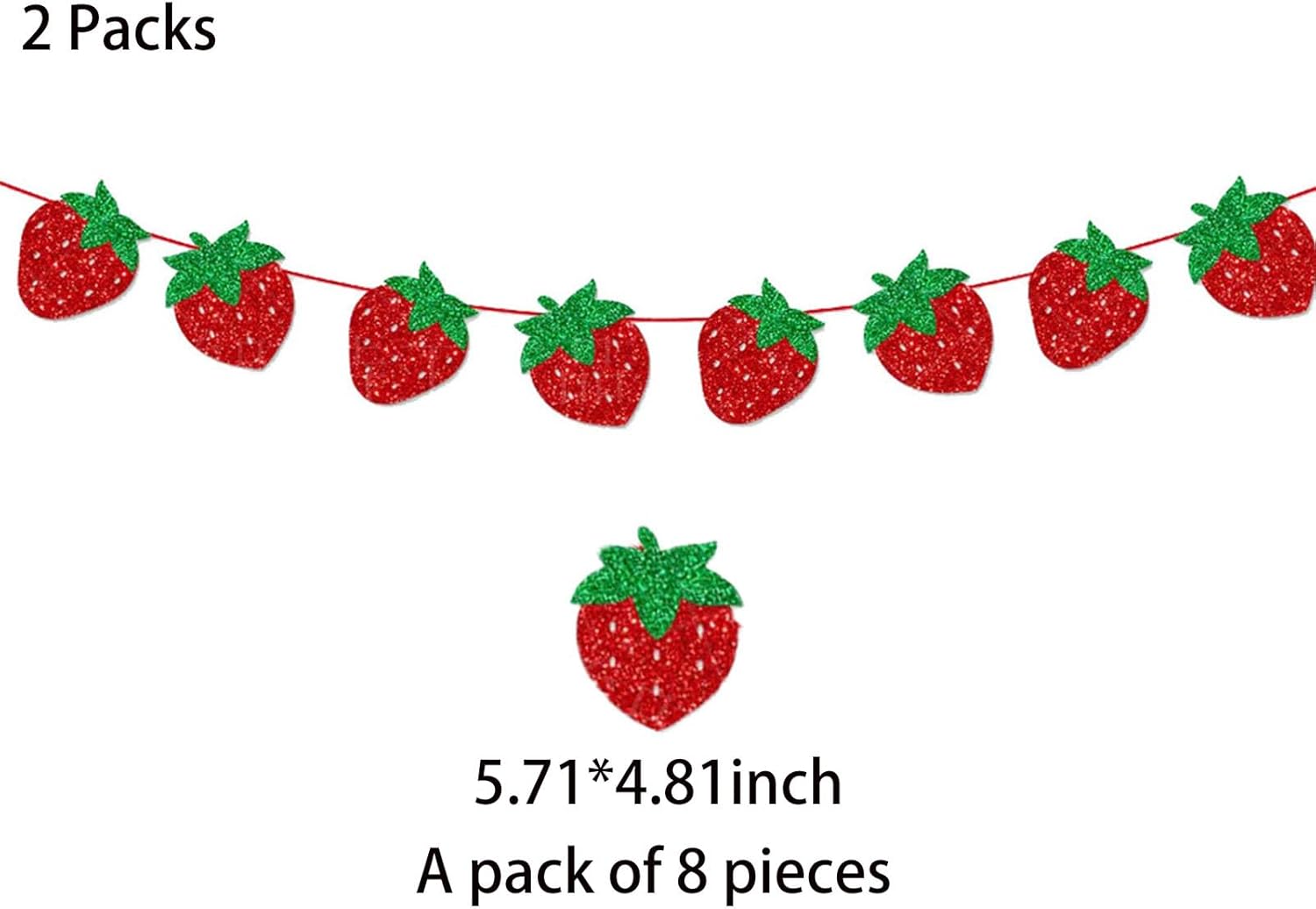 4 Pack Berry First Birthday Decor Strawberry Hanging Banner Strawberry Garland for Strawberry Themed Baby Shower Party Favors Supplies - Image 2
