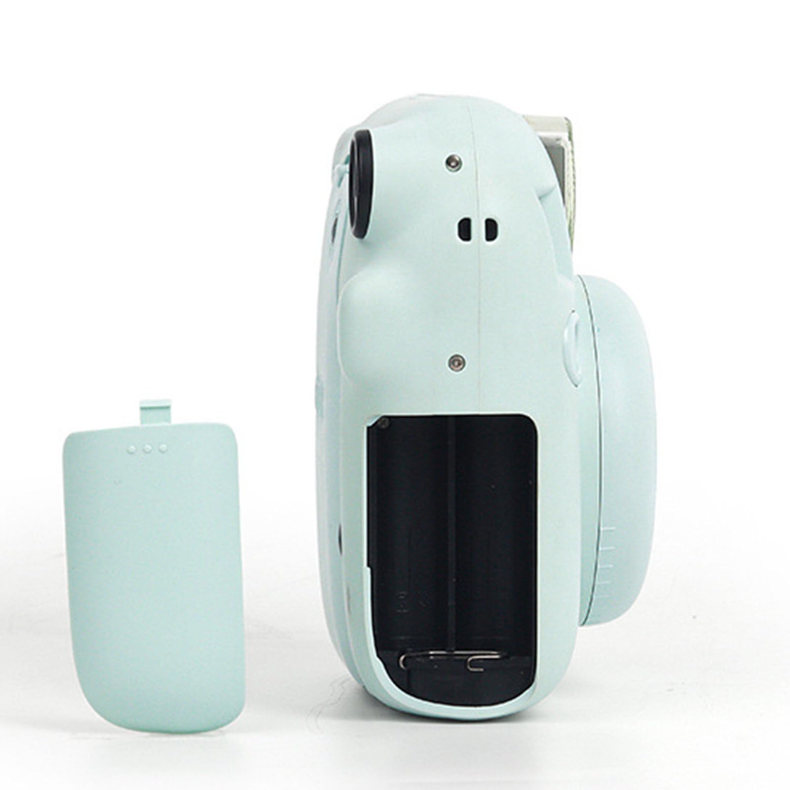 Portable Battery Cover Door, Plastic Battery Door Cover Replacement Battery Lid for Mini 12 Instant Camera Repair (Green)