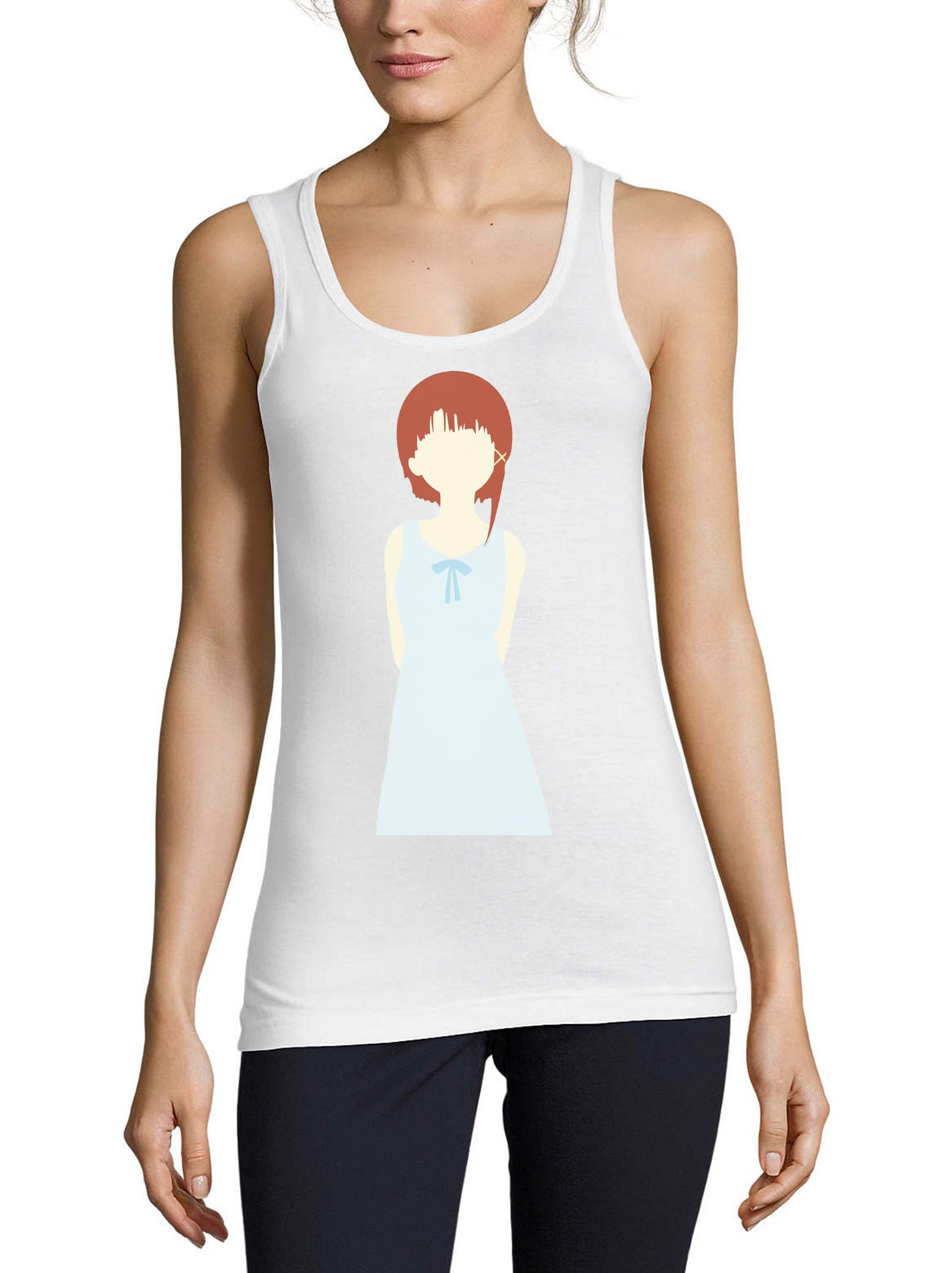 Camiseta sin mangas de algodón Atspauda Anime 185 top blanco de mujer 3