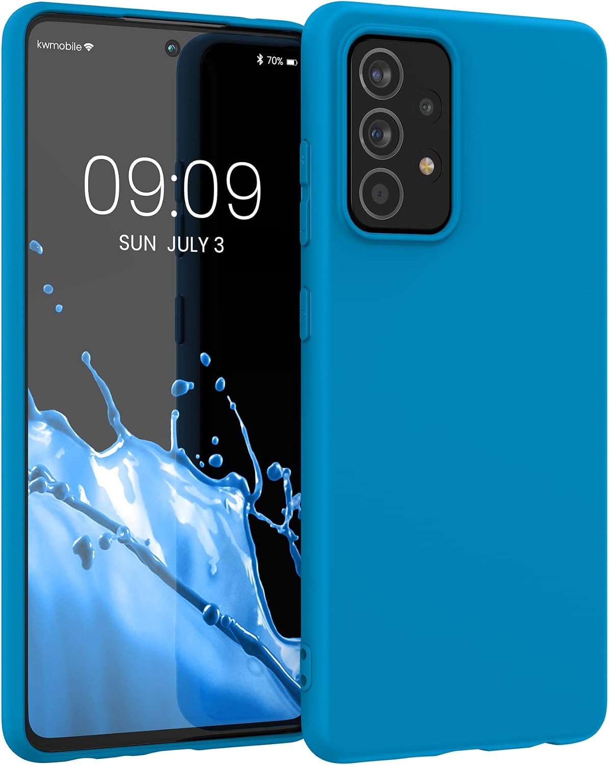 kwmobile Case Compatible with Samsung Galaxy A52 / A52 5G / A52s 5G Case - Soft Slim Protective TPU Silicone Cover - Caribbean Blue