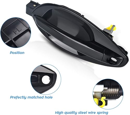 Miniatura 10 de FAERSI Asamblea de manija de puerta exterior delantera derecha lado pasajero reemplazo para Hyundai Tiburon 2003 2004 2005 2006 2007 2008 manija de