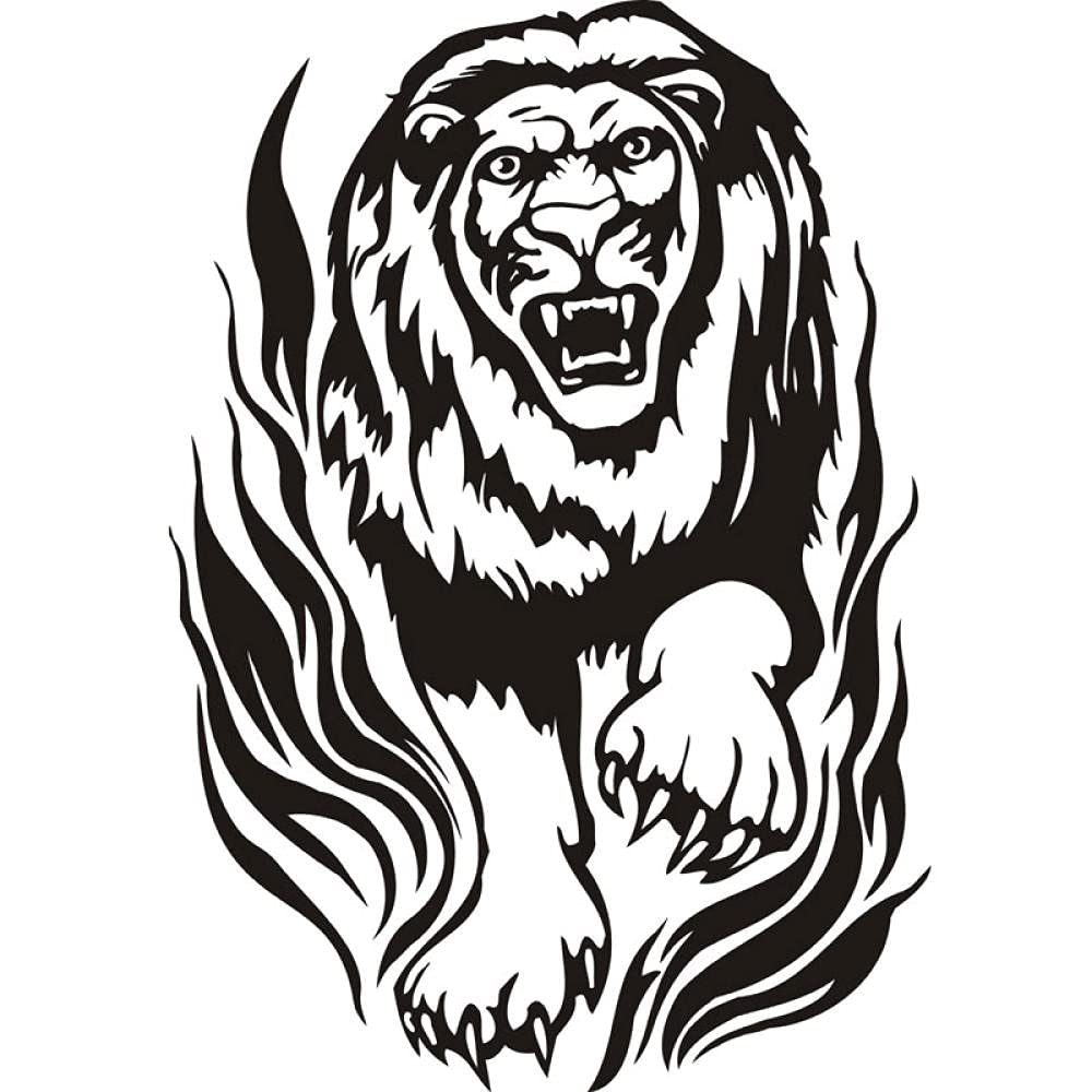 Sticker fantaisie 2 autocollants Lion Tigre Félin Chat Loup Animal 10