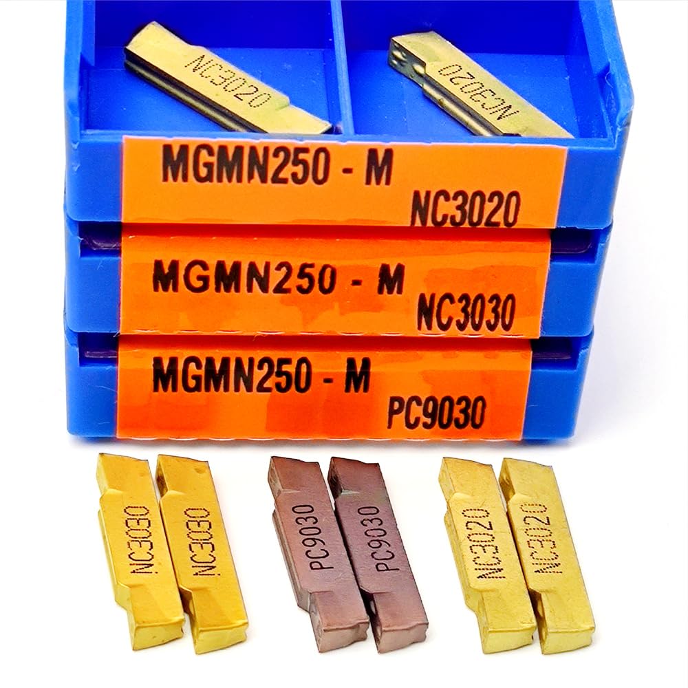 MGMN250 NC3020 NC3030 PC9030 - Inserti in metallo duro per lavorazione utensili per tornitura MGMN 250, lama in lega dura MGMN 250, 10 pezzi (MGMN250-M NC3030)