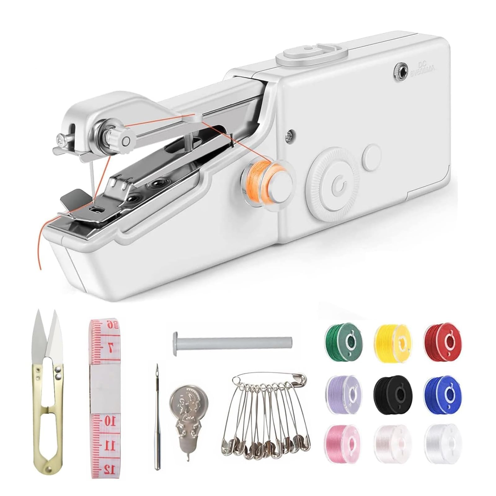 Macchina da Cucire Portatile Mini Macchina da Cucire Elettrica Portatile a Cucitura Rapida, Cucitrice Portatile per Tessuti, per Vestiti, Tessuti, Cutain, Viaggi Domestici Fai da Te