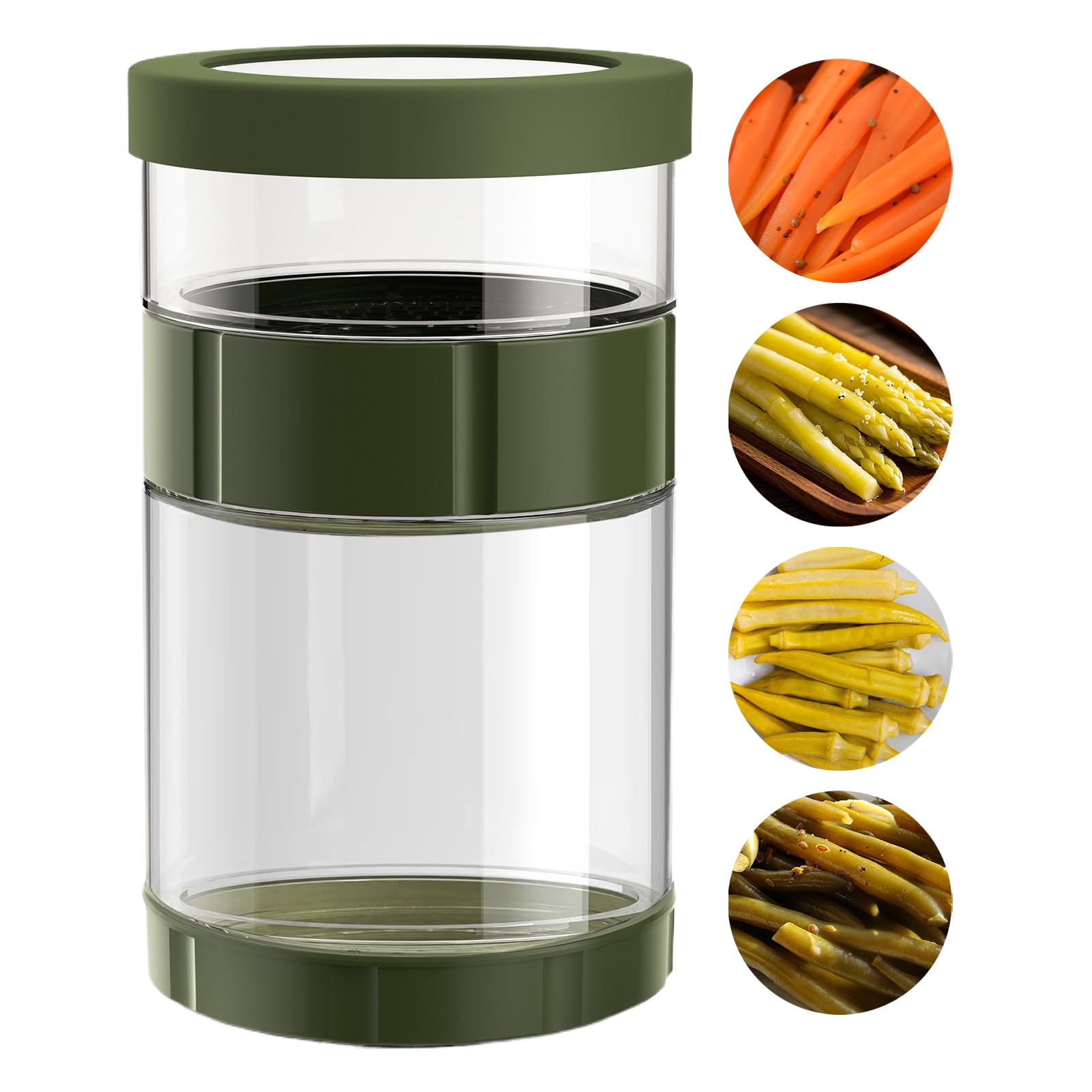 Essiggurkengläser Mit Deckel - Gurken Sanduhr - Trennung Und Trocken Auslaufsicher Reversible Rutschfeste Glas Mit Weitem Mund Für Honig Küche Vorratsschrank Fermentieren Brauen Und Salat