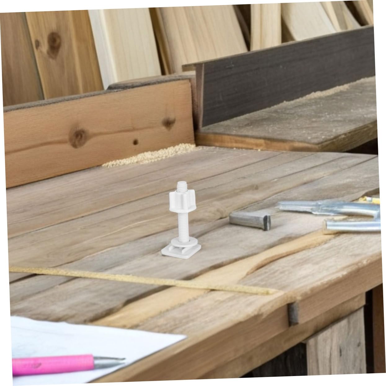 POPETPOP Kit Viti di Fissaggio Sedile Wc 2 Pezzi in Abs Bianco Bulloni Anti-allentamento per Montaggio Facile Sedili Wc in Bagno e Casa