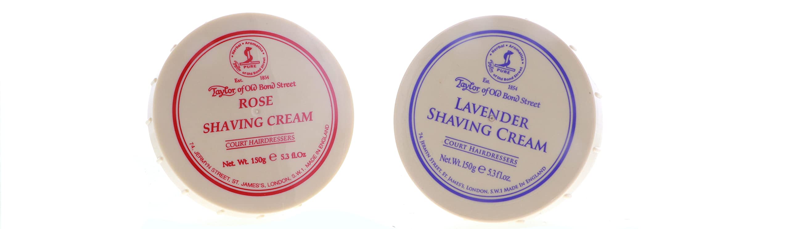 TOBSTaylor of Old Bond Street Shave Cream - 2 Pack 5.3 0z Each Choose Your Scents! (Rose and Lavender)