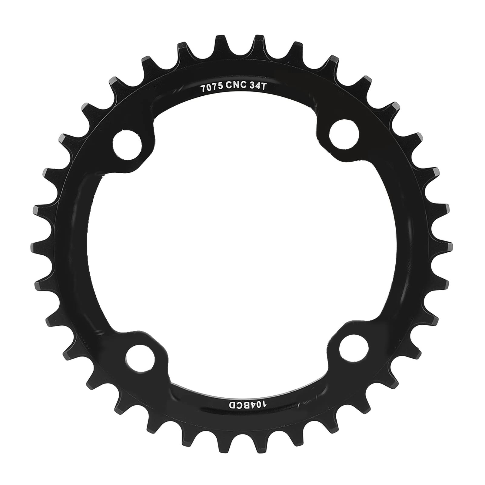 Dioche Black Bike Chainring, 32/34/36/38T Bcd 104 Mountain Bike Steel Single Crank Chain Ring Repair Parts, Speed Single Chainring Suitable For Most Bicycle Road Bike Mountain Bike (34T-)