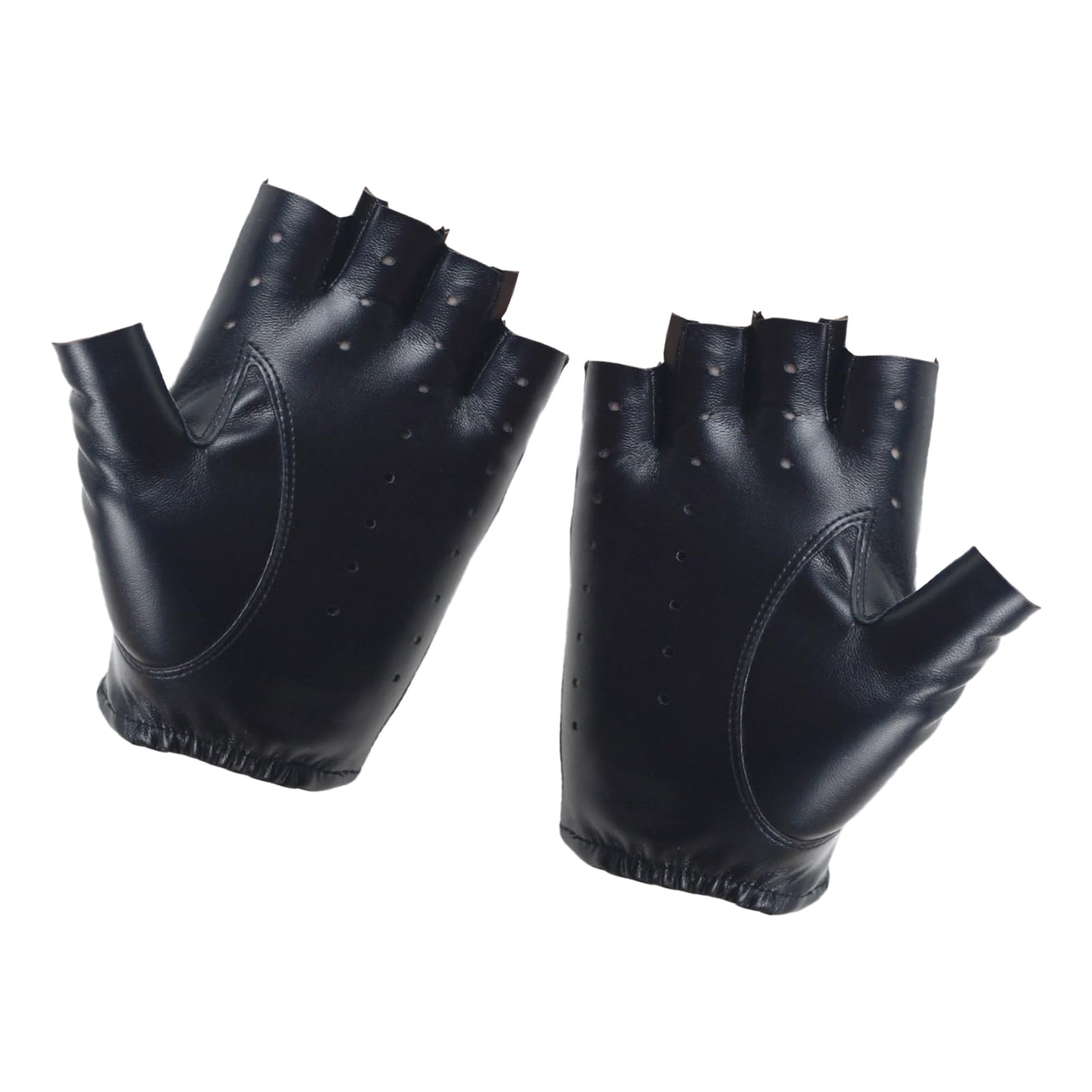 hejhncii Sport Half Finger Glove Fishing for Men Women Teen Outdoor Driving Motorcycle PU Leather Cycling Fingerless Half