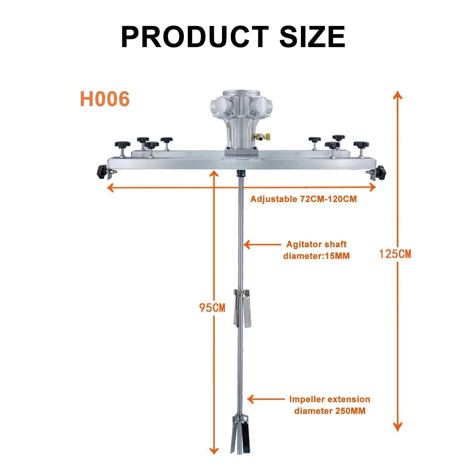 Miscelatore per Malta e Vernice 3280W, Macchina elettrica con Contenitore, Gancio di Supporto e girante Pieghevole, Diametro girante 40 cm, Piastra Orizzontale telescopica 65