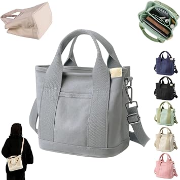 Misawa Shinichiro Japanese Handmade Large Capacity Multi-Pocket Handbag, Lunchbox Bag, Crossbody Bag for Women