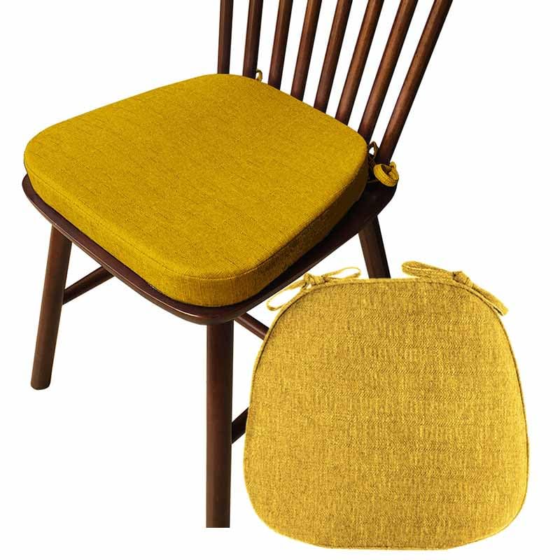 YWQJL Juego De 2 Piezas Cojin Silla Cojines Sillas Comedor Ovalados Almohadillas para Sillas De Comedor con Lazos Cojines Terraza Cojines Sillas Comedor En Forma De U(V,40 * 38 * 33(3cm))