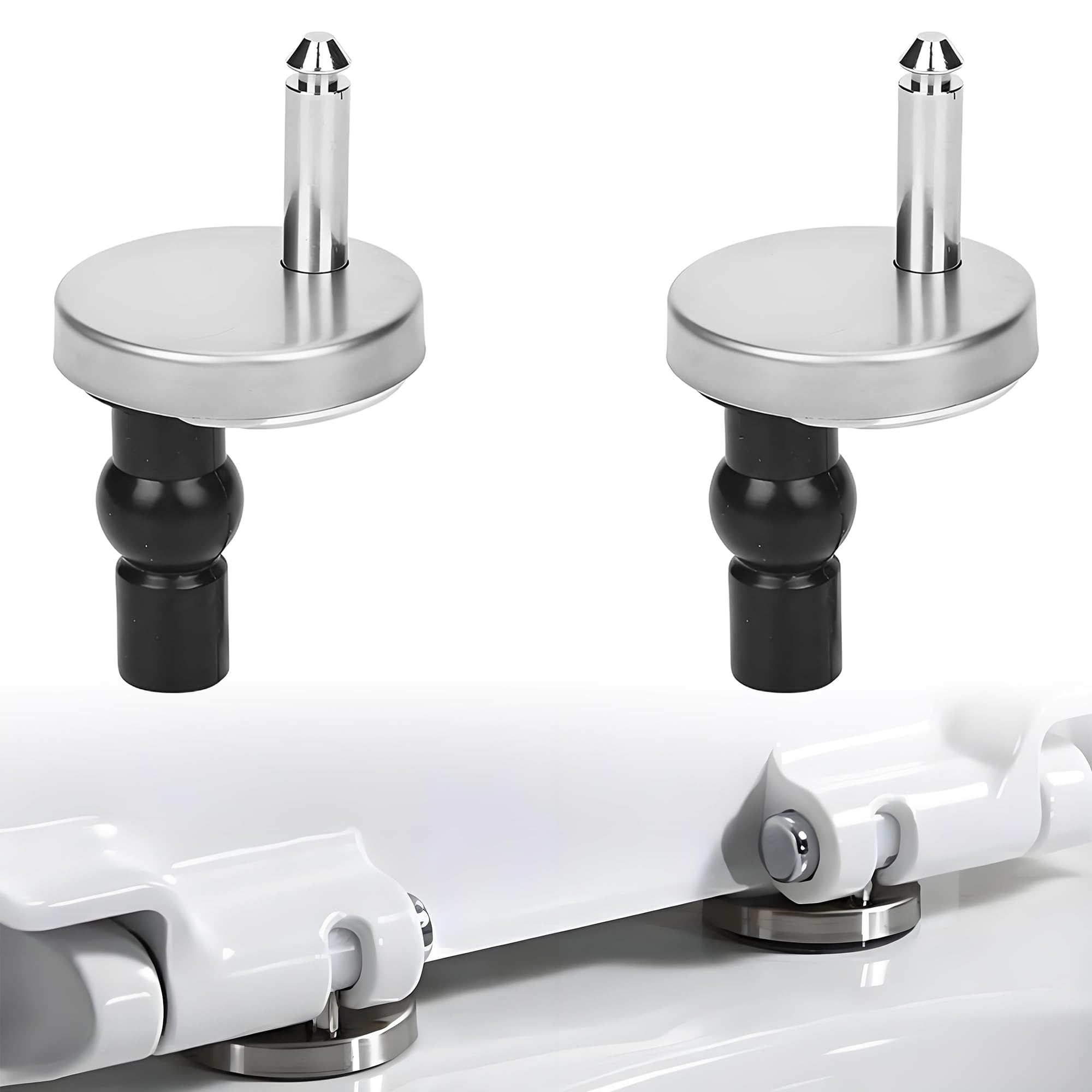 2 Pcs Toilet Seat Hinges Fittings, Quick Release Toilet Seat Fixings, UpgradeTop Fix Blind Hole Fittings