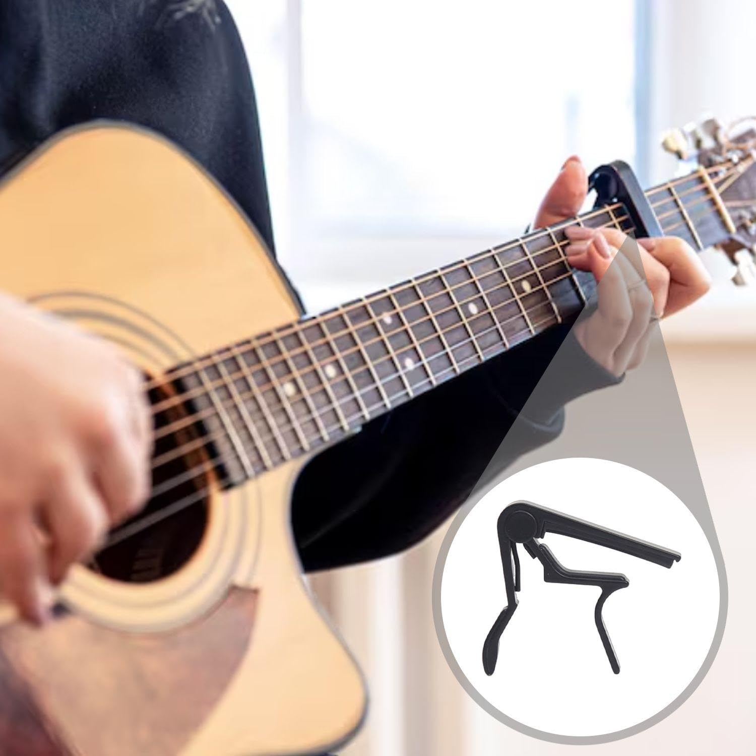 1 Tre-in-One String Changer E 1 Metallo QIN Clip, Chitarra Accessori di Riparazione, Ponte Pin Estrattore, Multi-Funzione String Changer.