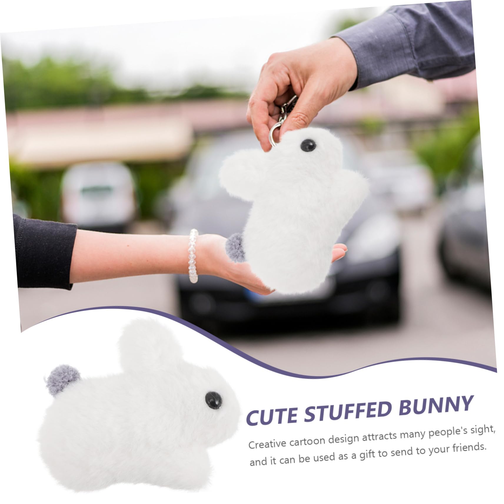 Toyvian 20 Piezas De Accesorios De Conejo para Coche Mini Mochila Accesorios De Juguete para El Auto Llavero De Conejo De Peluche Bolso Dijes Mochila Colgante De Conejo Colgantes