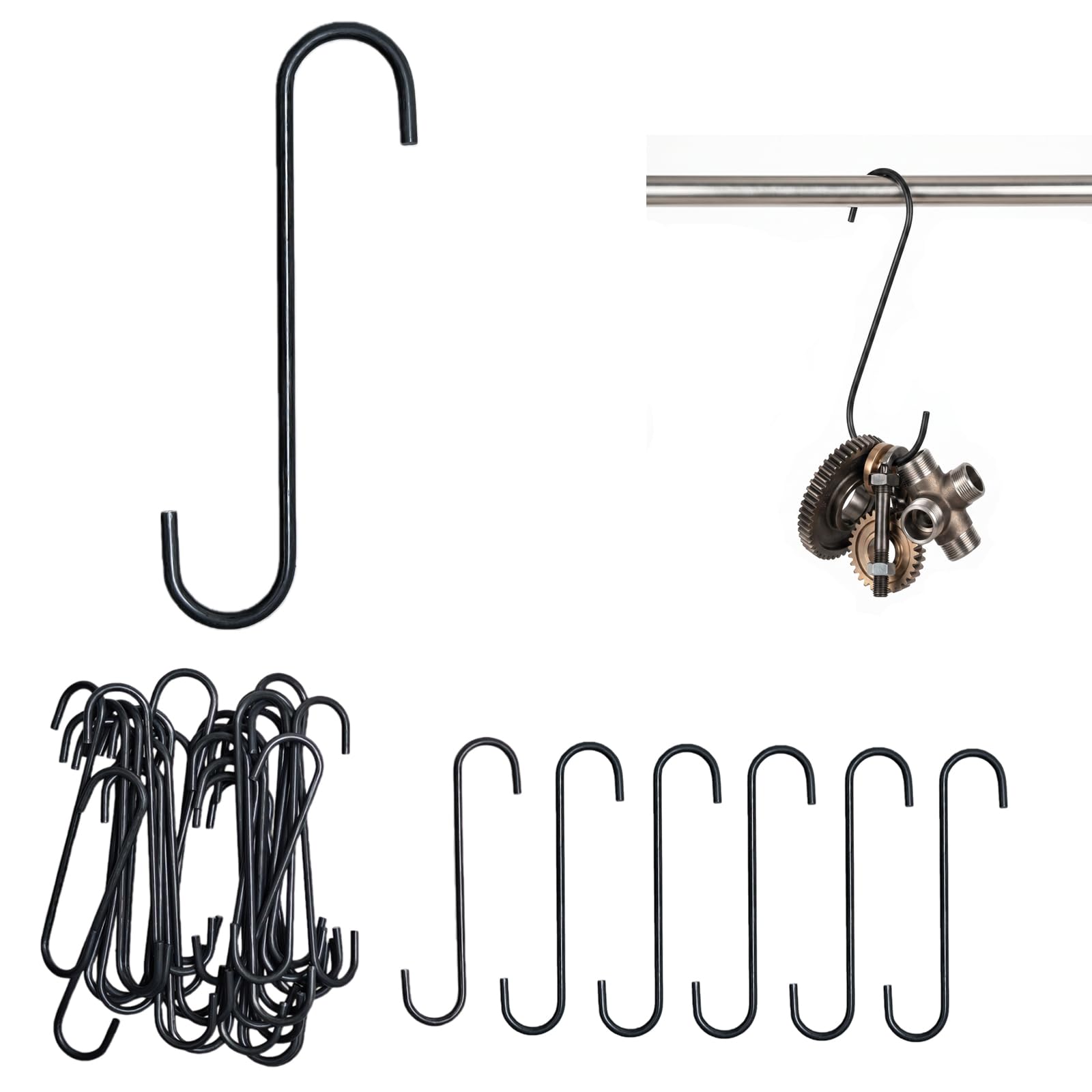 Heavy Duty S Hooks - 30 Pack 6 Inch -1