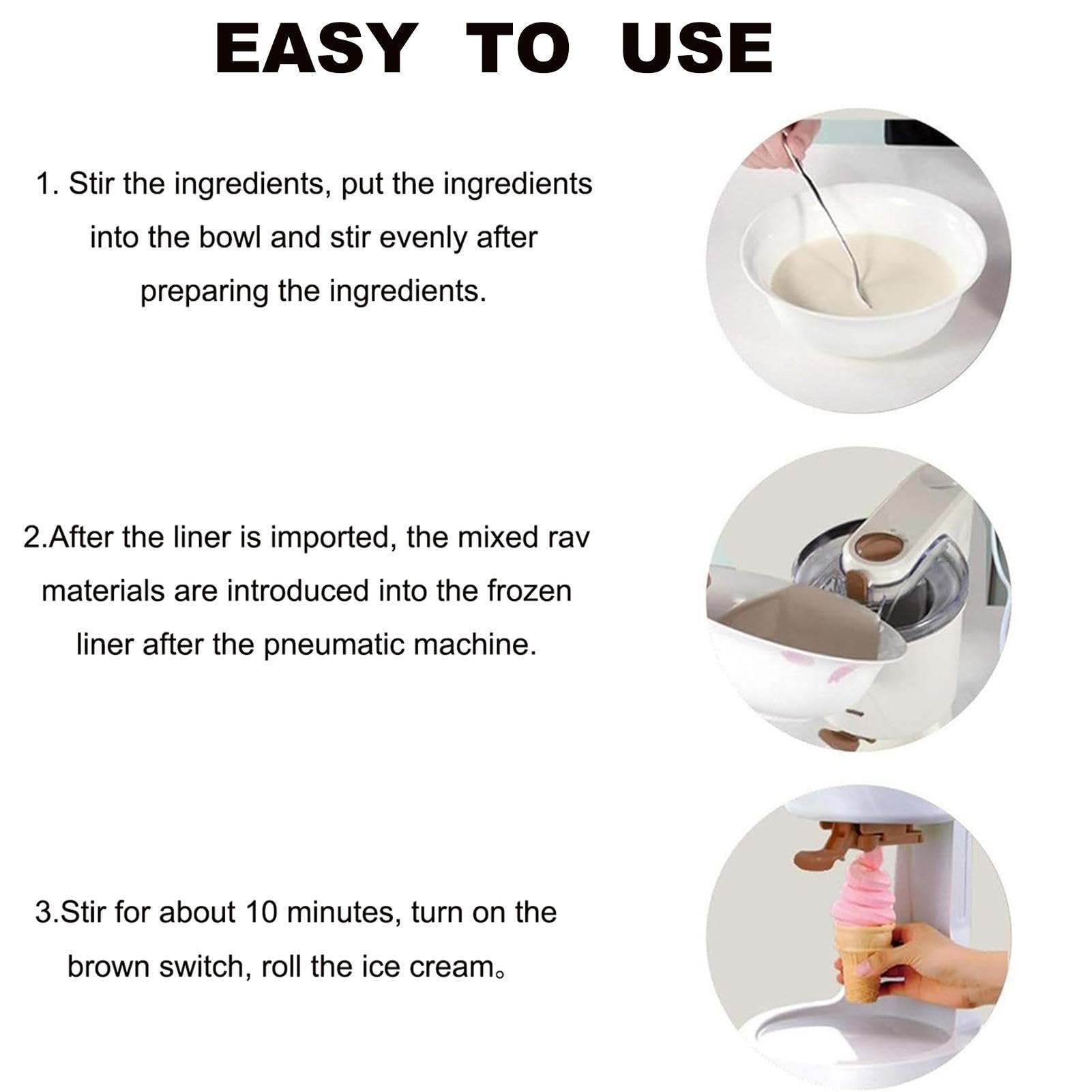 Máquina Para Hacer Helados Con Recipiente Congelador, Mini Máquina Automática De Helado Suave Para El Hogar, Máquina Para Hacer Postres Cremosos De Frutas Caseros