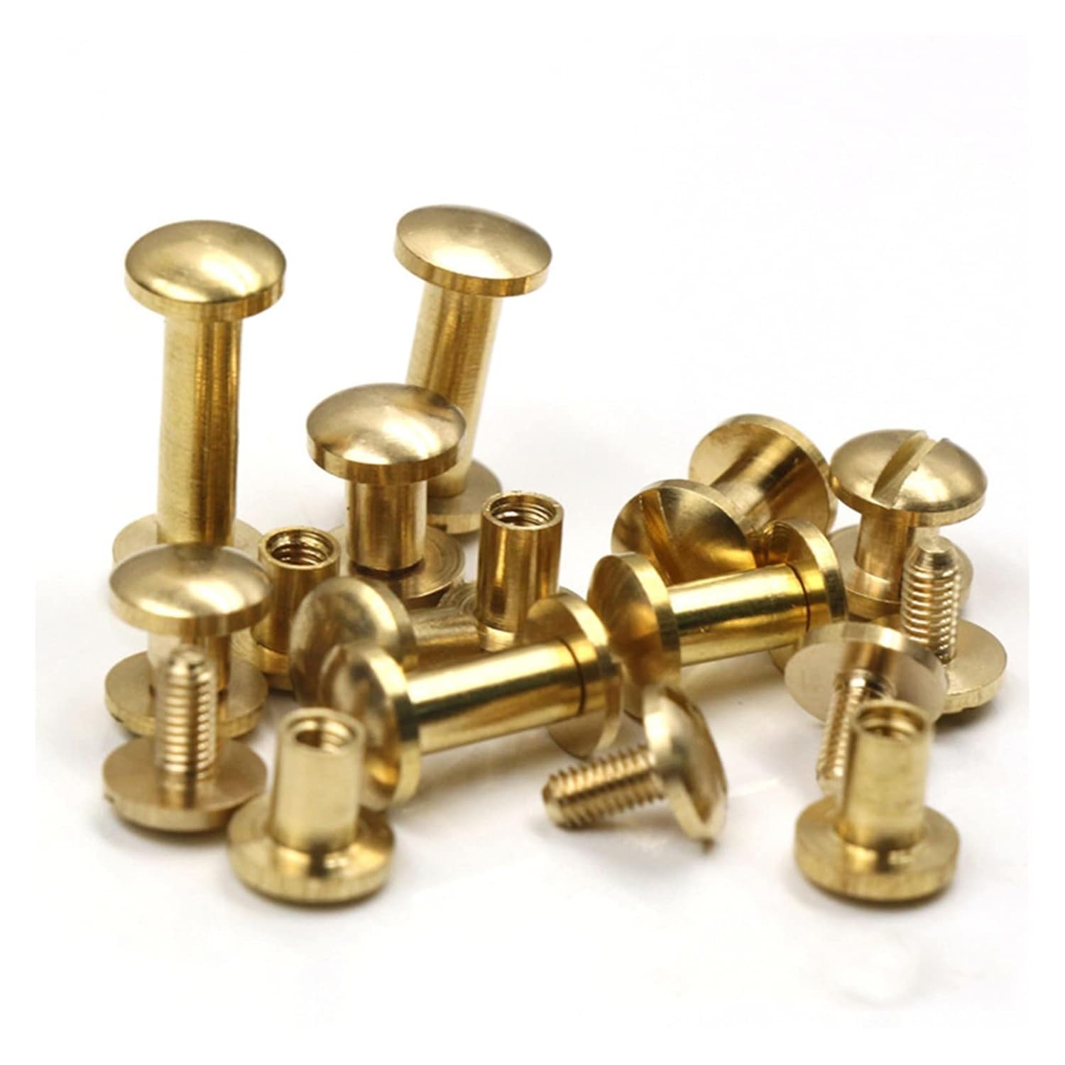 Rivet Binding Screw Posts Book Binding Kit Pack of 10 Solid Brass Screws Rivets 8mm Cap 3-18mm Post(10pcs-18mm)