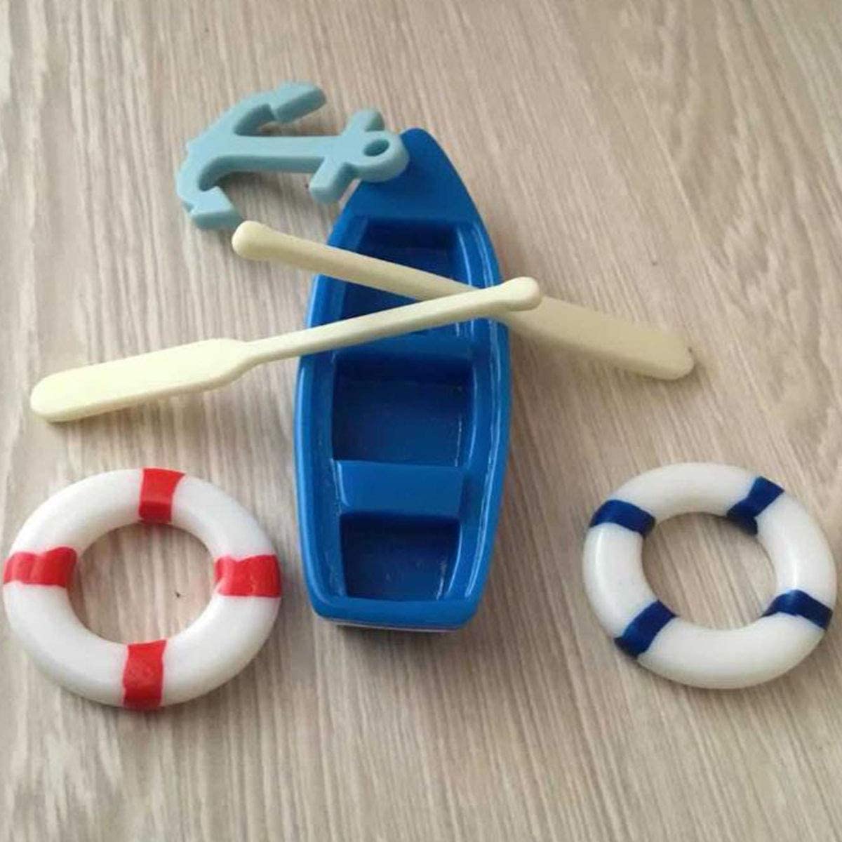 Rosenice – Lot De 2 Mini Bateaux De Pêche En Mousse Résine – Décor Océan, Terrarium Et Micro-paysage