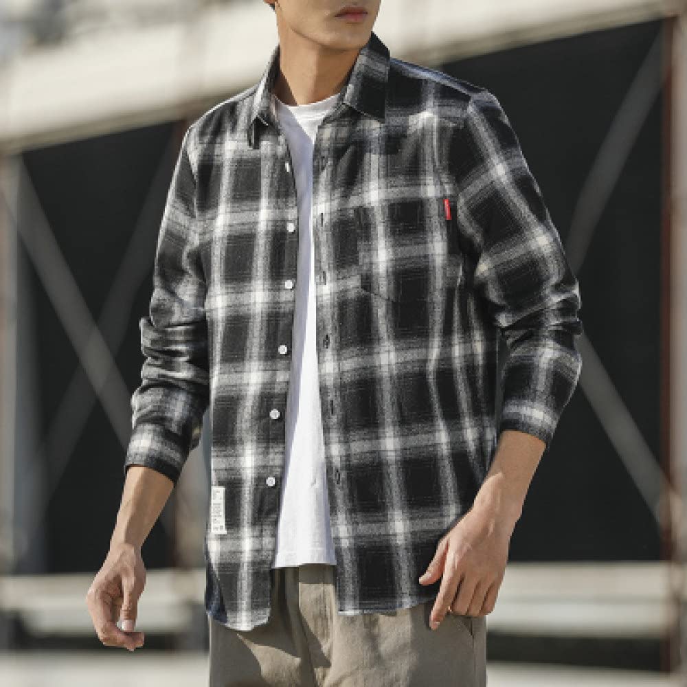ZENTHACE Mannen gewatteerde gevoerde button down geruite flanel shirt jas - rood - M