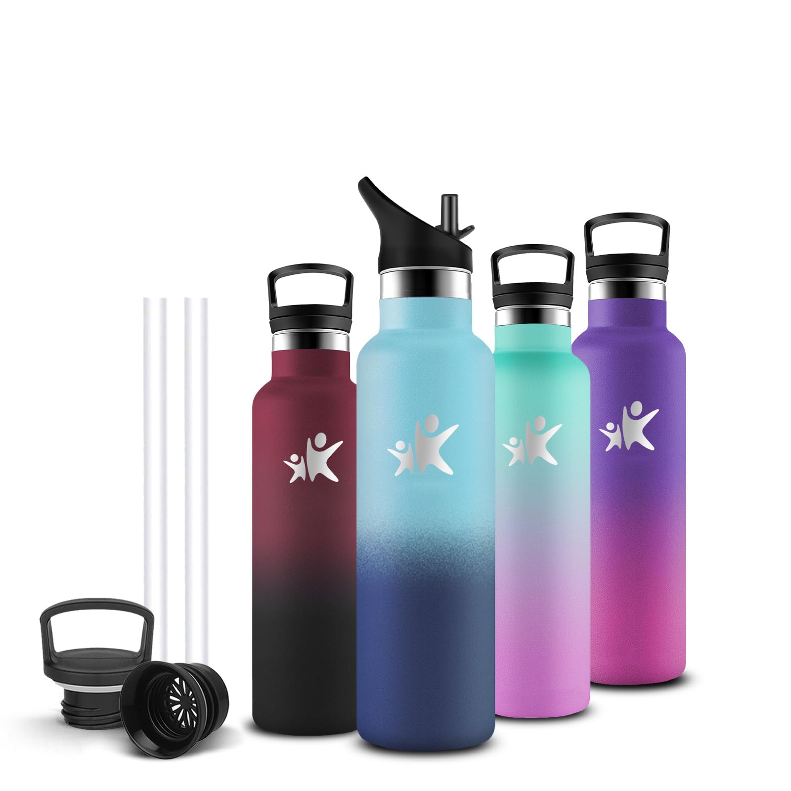 Borraccia Termica - 500ml - Borraccia, Senza BPA, Borracia con Cannuccia, Senza Perdite, Borracce Termiche, Doble Aislamiento, Bottiglia Termica per Scuole, Campeggio, Uffici, Palestra