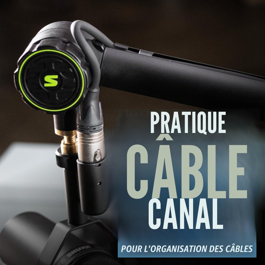 Shure by Gator Broadcast Desk Series ; Support de microphone à bras articulé monté sur bureau Shure ; (SH-BROADCAST1)