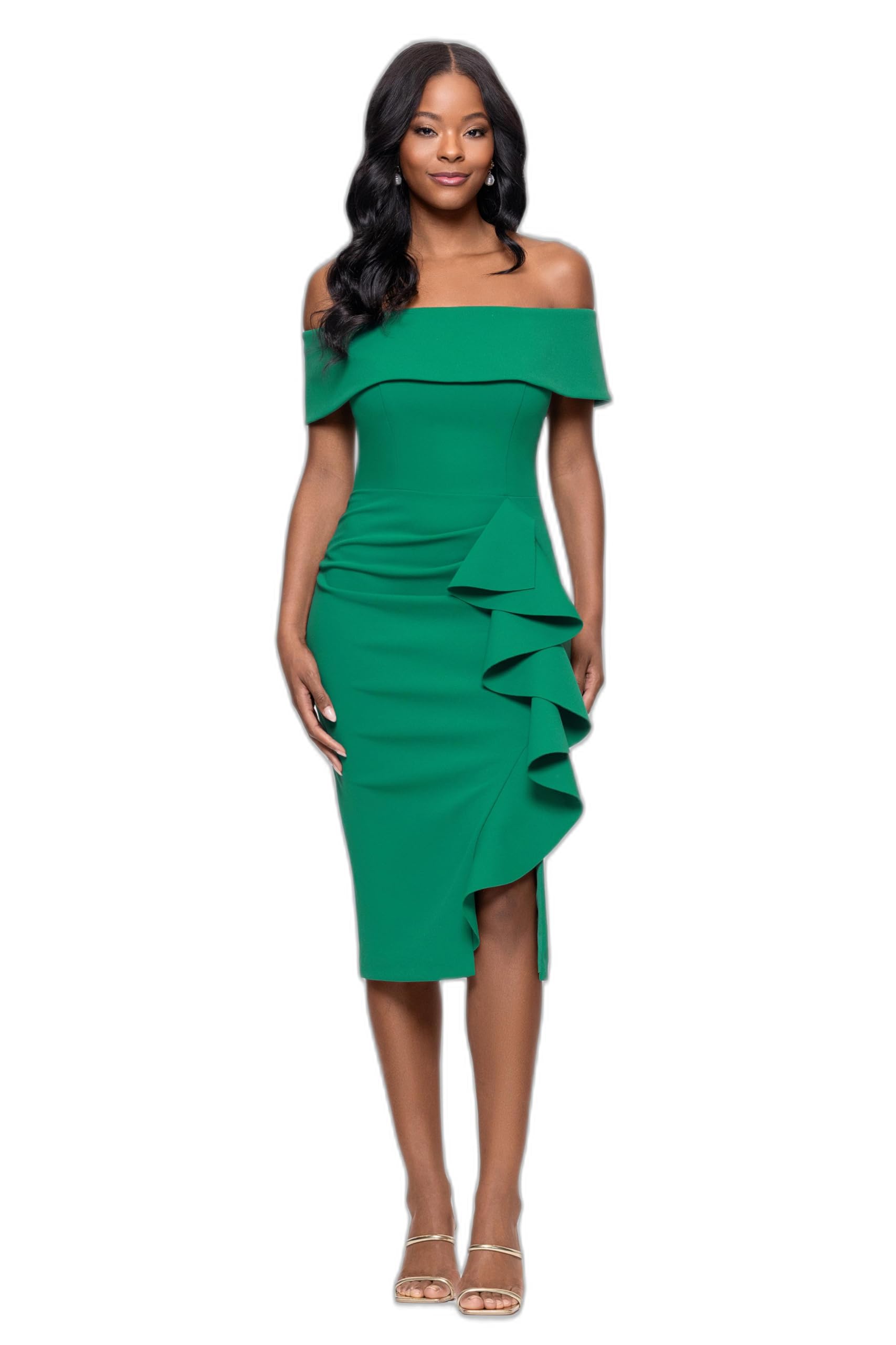 Betsy &amp; Adam Women's Betsy &amp; Adam Women's Metallic Foil Print One Shoulder Cutout Floor Length Dress