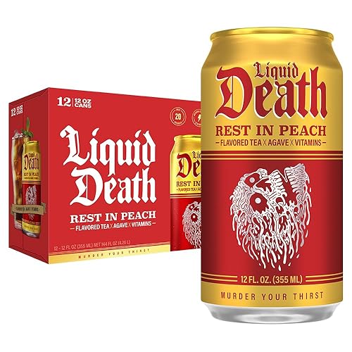 Liquid Death Iced Tea - Rest In Peach (Peach-Flavored Black