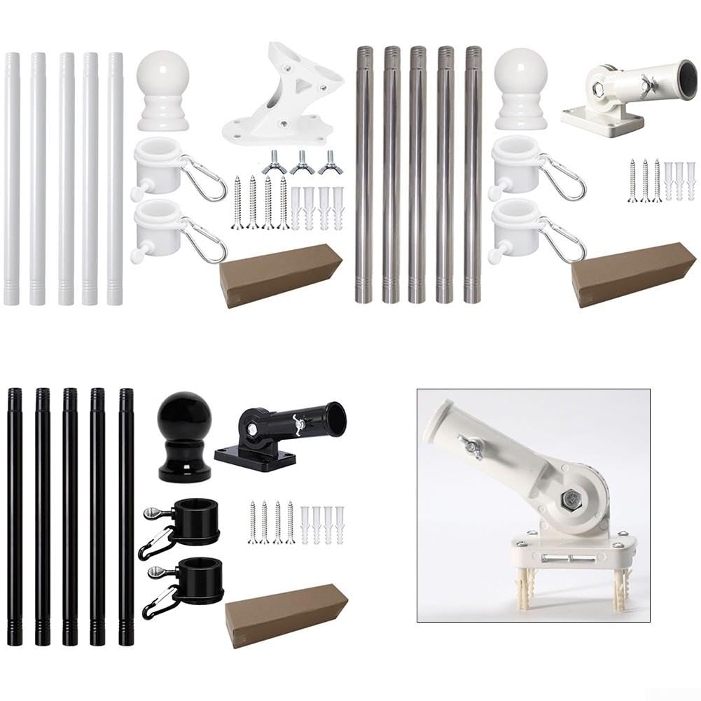 Kit Bandiera 189cm Acciaio Parete Kit Bandiera 189cm Acciaio(Black)