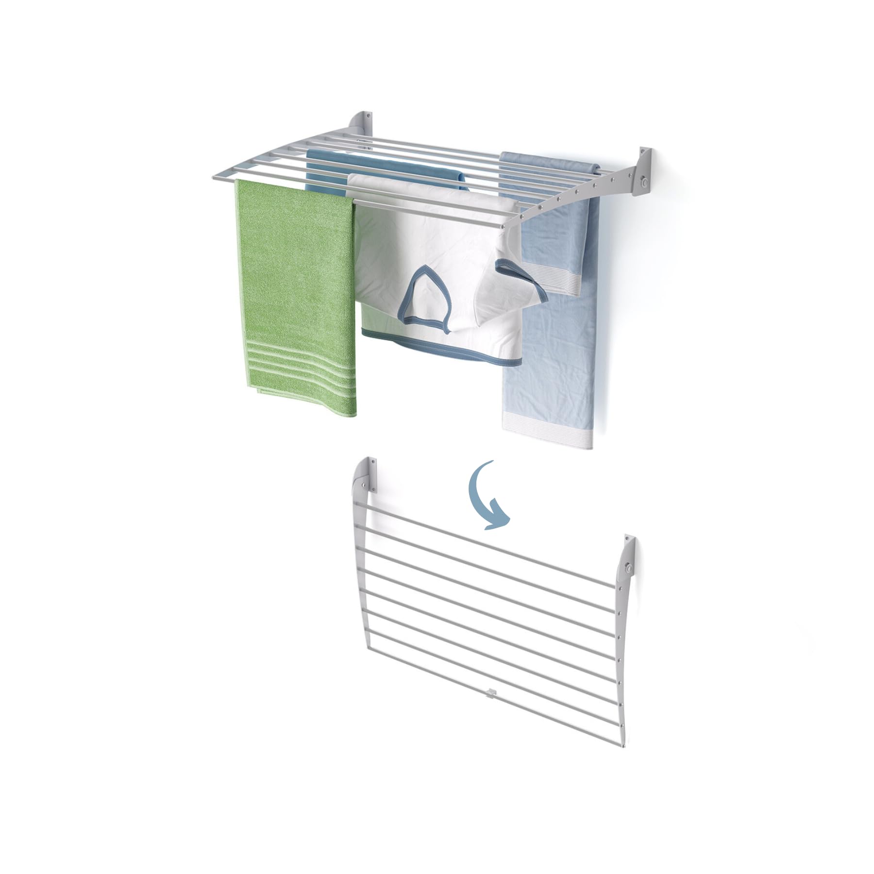 Foxydry Fold Down 82 Cm GreyCompact Wall-Mounted Clothes AirerFoldable Drying Rack