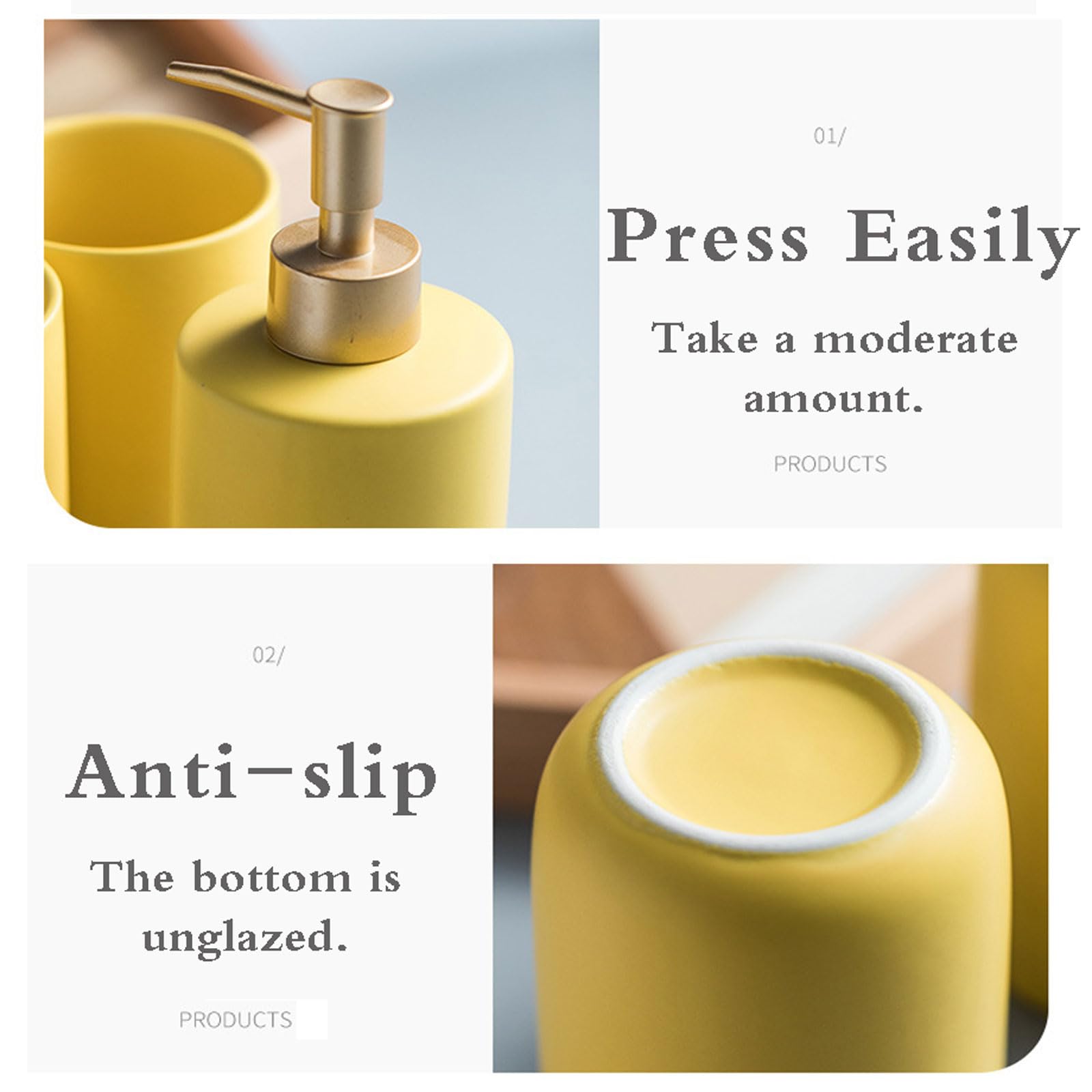 Set Accessori Bagno Ceramica,Set Accessori Bagno Completo Moderno,Home Set Bagno Ceramica,Set Accessori Bagno Moderno,Kit Accessori da appoggio,per lozione,Tazze,portasapone